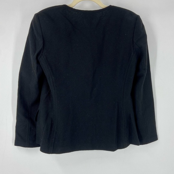 St Johns Caviar Wool Blazer Jacket Womens 10 Black One Button - Picture 7 of 8